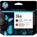 HP No. 744 Ink Printhead - Matte Black & Red
