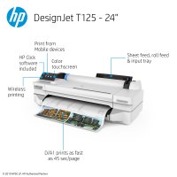 HP DesignJet T125 Large Format Printer 24