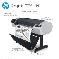 HP DesignJet T795 Large Format Wireless Printer - 44