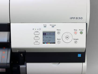 Canon imagePROGRAF iPF830 control panel