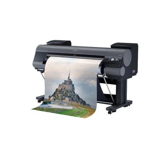 Canon iPF8400S side shot with media printing onto floor