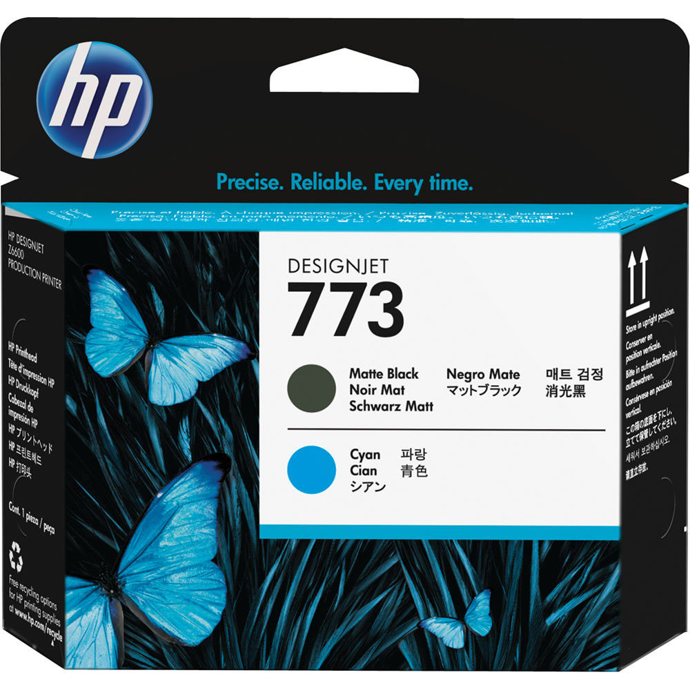 HP No. 773 Matte Black and Cyan Designjet Printhead