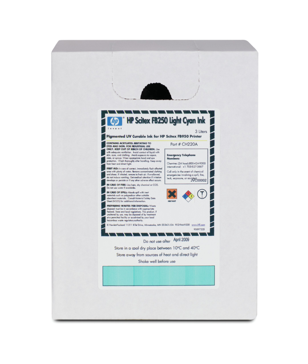HP FB250 UV Curable Ink Light Cyan 3000ml