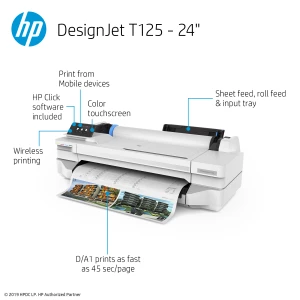 HP DesignJet T125 Large Format Printer 24