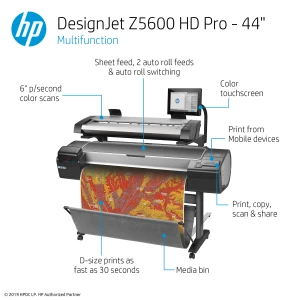 HP DesignJet Z5600 HD Pro Large Format Multifunction Graphics Printer - 44
