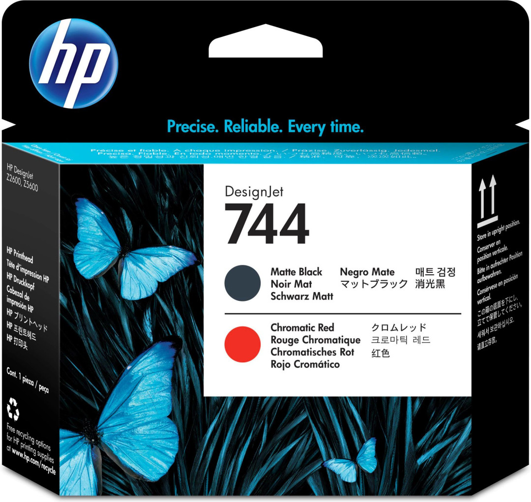 HP No. 744 Ink Printhead - Matte Black & Red