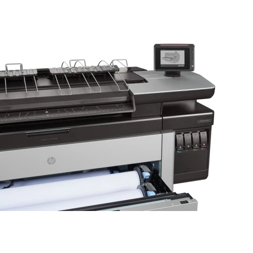 HP PageWide XL 4000 close up of media drawer and inks