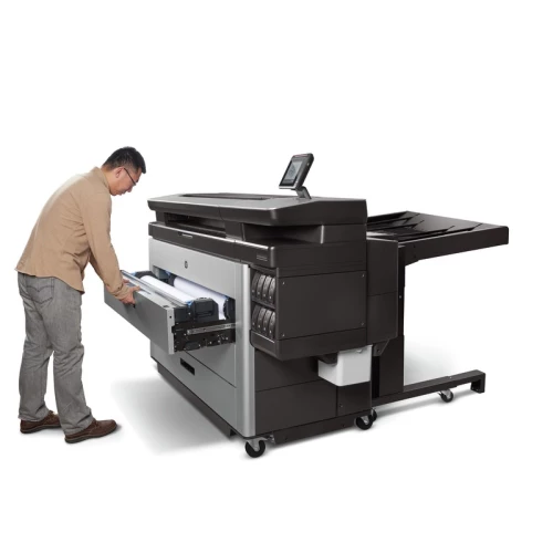 HP PageWide Xl 8000 man using multiple drawers 