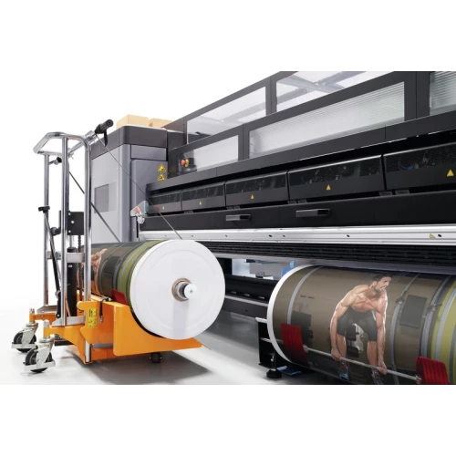 HP Latex 3100 right hand close up image with dual rolls and media lift