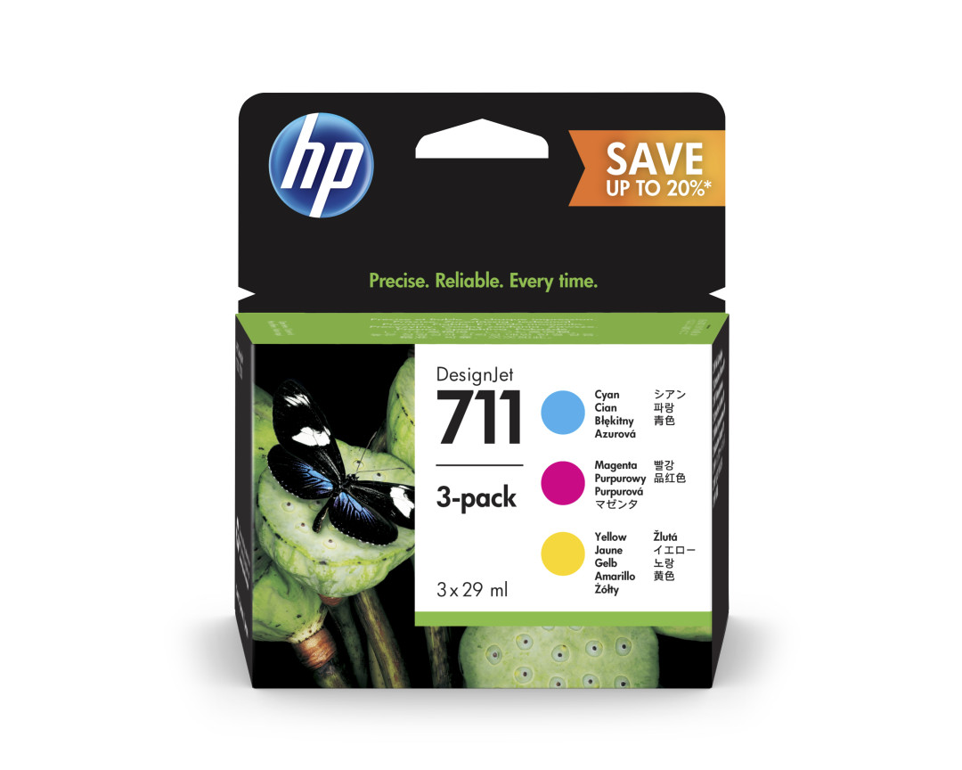 HP No. 711 Black Ink Cartridge - 80ml x 2