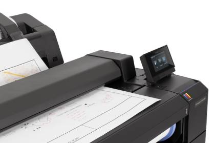 HP Designjet T2530 - close up of scanning a line drawing