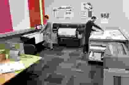 HP Designjet T7200 at use in a reprographics centre