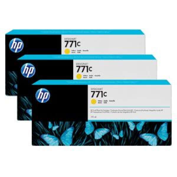 HP No. 771 Triple pack Ink Cartridges - Yellow