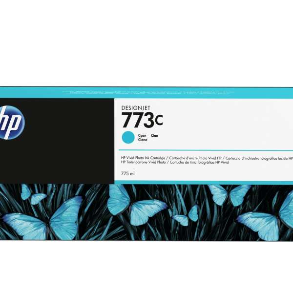 HP No. 773C 775-ml Cyan Designjet Ink Cartridge