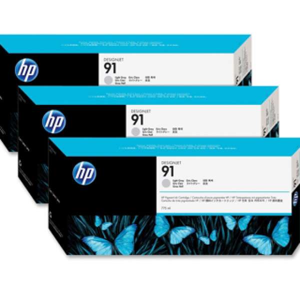 HP No. 91 Light Grey - 775ml tripple pack