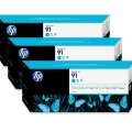 HP No. 91 Cyan Ink Cartridges - 775ml tripple pack