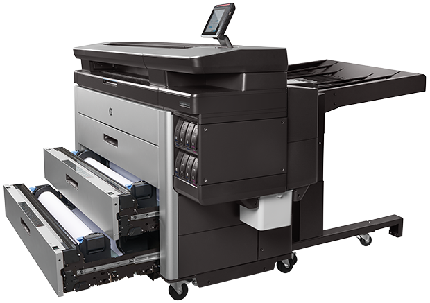 HP PageWide XL8000 with folder and extra drawers